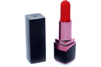 Черный мини-вибратор в форме помады