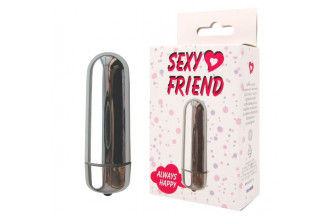 Серебристая гладкая вибропуля Sexy Friend - 8,3 см.