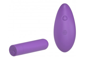 Фиолетовая вибропуля с пультом Rechargeable Remote Control Bullet - 7,62 см.