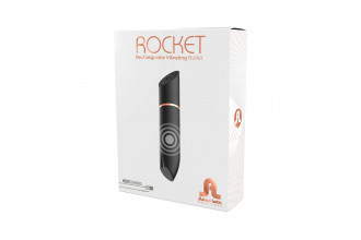 Черная перезаряжаемая вибропуля Rocket со скошенным кончиком
