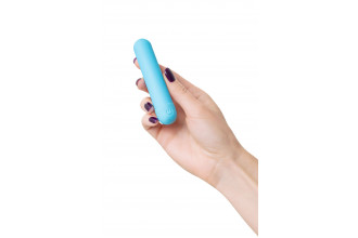 Голубая силиконовая перезаряжаемая вибропуля Murr - 10 см. Голубая силиконовая перезаряжаемая вибропуля Murr - 10 см.