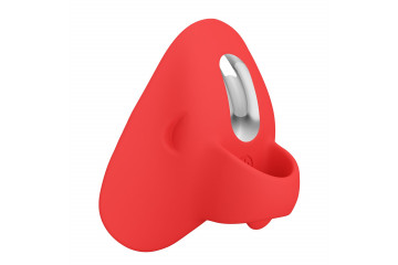 Красный вибратор на палец Carnation