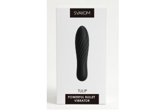 Черная вибропуля Tulip - 10,6 см.