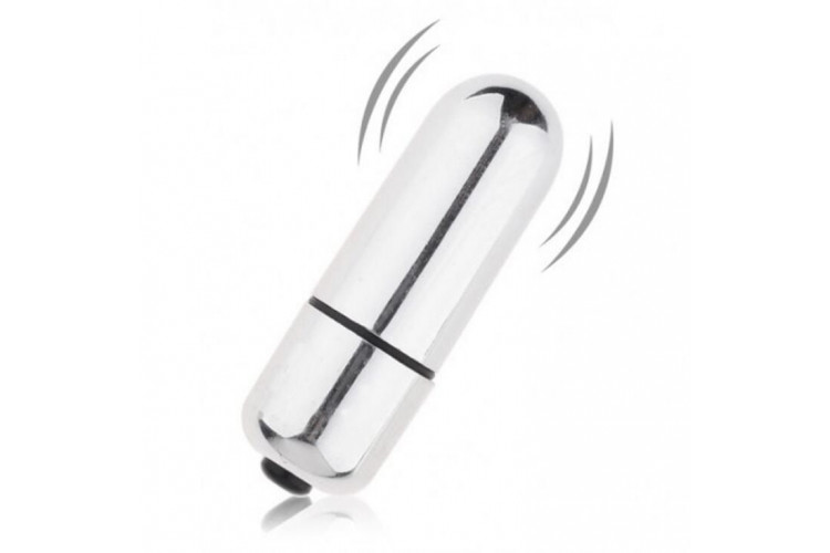 Серебристая вибропуля X-Basic Bullet Mini One Speed - 5,9 см.