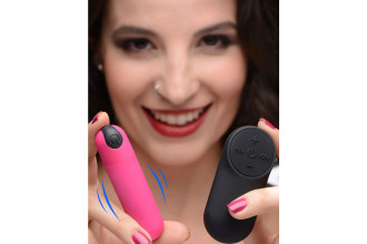 Розовая вибропуля с пультом ДУ 21X Vibrating Bullet with Remote Control