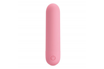 Нежно-розовая перезаряжаемая вибропуля Stefan - 8 см.