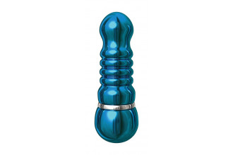 Голубой алюминиевый вибратор BLUE SMALL - 7,5 см.