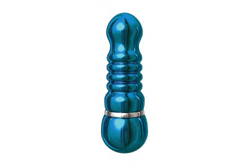 Голубой алюминиевый вибратор BLUE SMALL - 7,5 см.