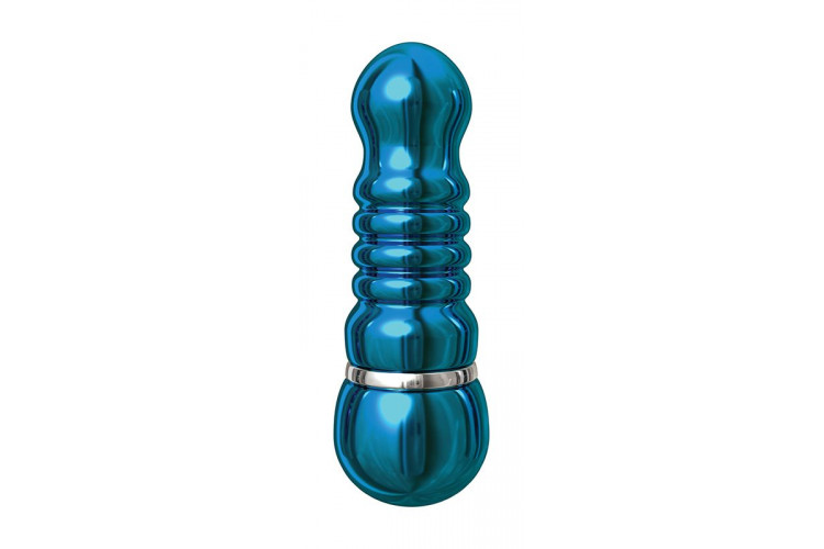 Голубой алюминиевый вибратор BLUE SMALL - 7,5 см.