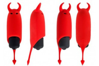 Красный вибростимулятор Devol Mini Vibrator - 8,5 см.