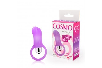 Лиловый вибростимулятор Cosmo с петелькой