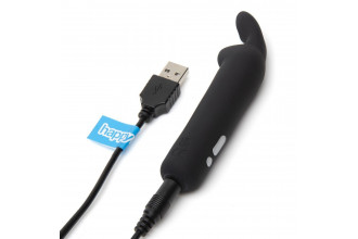 Черная вибропуля с ушками Rechargeable Rabbit Ears Bullet Vibrator