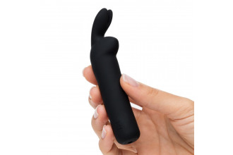 Черная вибропуля с ушками Rechargeable Rabbit Ears Bullet Vibrator