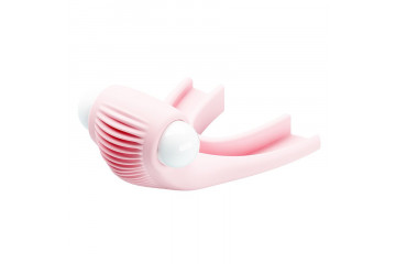 Нежно-розовая капа с вибрацией для выполнения минета