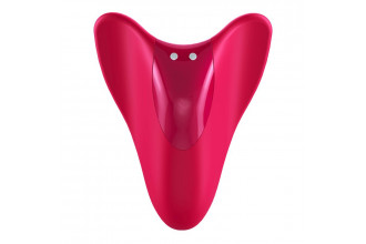 Малиновый унисекс вибратор на палец High Fly