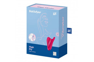 Малиновый унисекс вибратор на палец High Fly