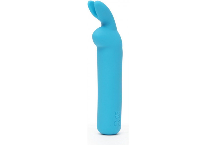 Голубая вибропуля с ушками Rechargeable Rabbit Ears Bullet Vibrator