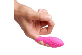 Розовая насадка на палец с вибрацией Bang Her Silicone G-Spot Finger Vibe