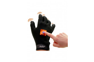 Черная виброперчатка для массажа Fuzu на правую руку