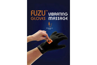 Черная виброперчатка для массажа Fuzu на правую руку