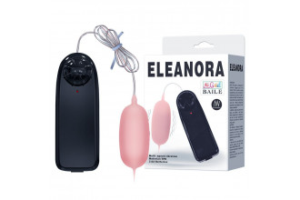 Розовое виброяйцо с проводным пультом управления Eleanora