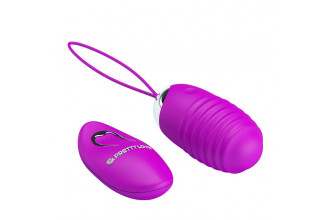 Лиловое ребристое виброяичко с пультом ДУ Jessica