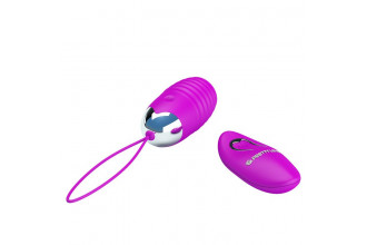 Лиловое ребристое виброяичко с пультом ДУ Jessica