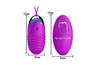 Лиловое ребристое виброяичко с пультом ДУ Jessica