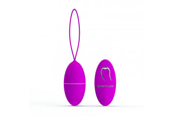 Лиловое гладкое виброяйцо с пультом ДУ Joanne