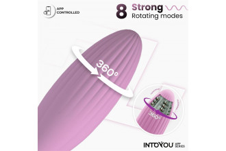 Нежно-розовое интерактивное виброяйцо с функцией вращения Rotating Beads