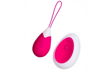 Розово-белое виброяйцо с пультом ДУ