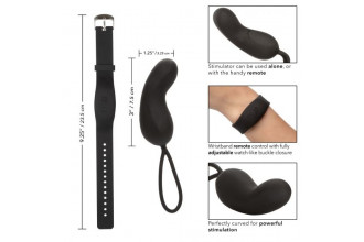 Черное виброяйцо с браслетом-пультом Wristband Remote Curve
