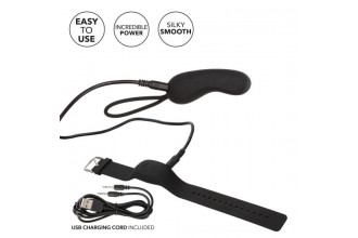 Черное виброяйцо с браслетом-пультом Wristband Remote Curve