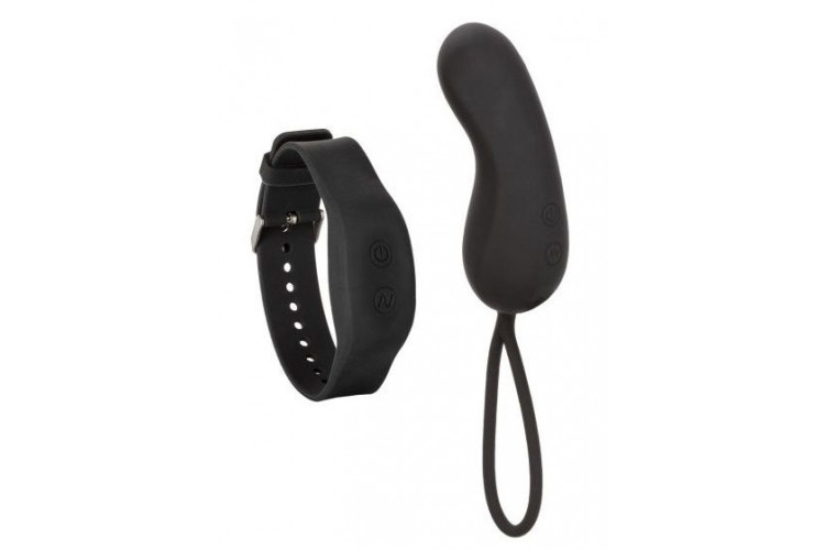 Черное виброяйцо с браслетом-пультом Wristband Remote Curve