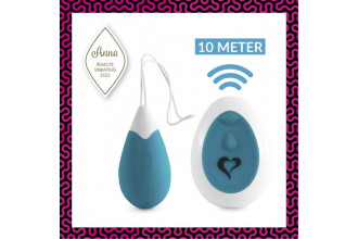 Бирюзовое виброяйцо на радиоуправлении Anna Vibrating Egg Remote