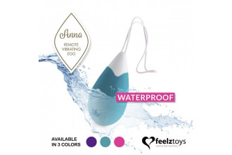 Бирюзовое виброяйцо на радиоуправлении Anna Vibrating Egg Remote