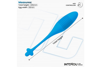 Синее интерактивное виброяйцо с поступательными движениями Thrusting Egg
