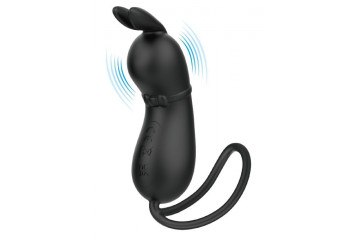 Черное виброяйцо Rosalie в виде зайчика