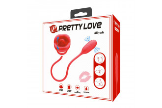 Красное виброяйцо с клиторальным стимулятором Aliyah