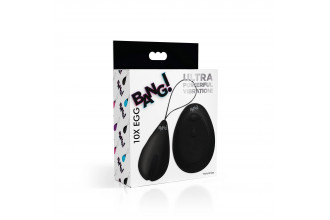 Черное виброяйцо с пультом ДУ 10X Silicone Vibrating Egg