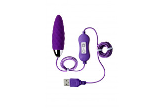 Фиолетовое узенькое виброяйцо с пультом управления A-Toys Cony, работающее от USB