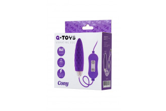 Фиолетовое узенькое виброяйцо с пультом управления A-Toys Cony, работающее от USB