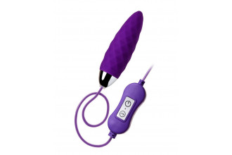 Фиолетовое узенькое виброяйцо с пультом управления A-Toys Cony, работающее от USB