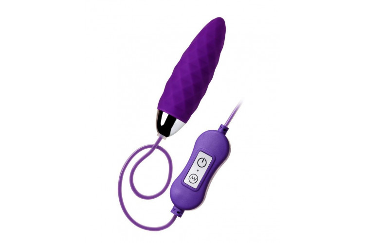 Фиолетовое узенькое виброяйцо с пультом управления A-Toys Cony, работающее от USB