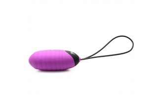 Лиловое ребристое виброяйцо с пультом ДУ 28X Ribbed Silicone Egg