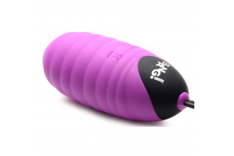 Лиловое ребристое виброяйцо с пультом ДУ 28X Ribbed Silicone Egg