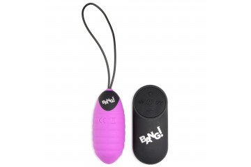 Лиловое ребристое виброяйцо с пультом ДУ 28X Ribbed Silicone Egg