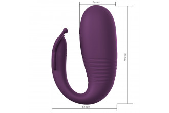 Фиолетовый интерактивный вибростимулятор с поступательными движениями Klay