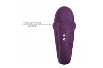 Фиолетовый интерактивный вибростимулятор с поступательными движениями Klay