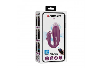 Фиолетовый интерактивный вибростимулятор с поступательными движениями Klay